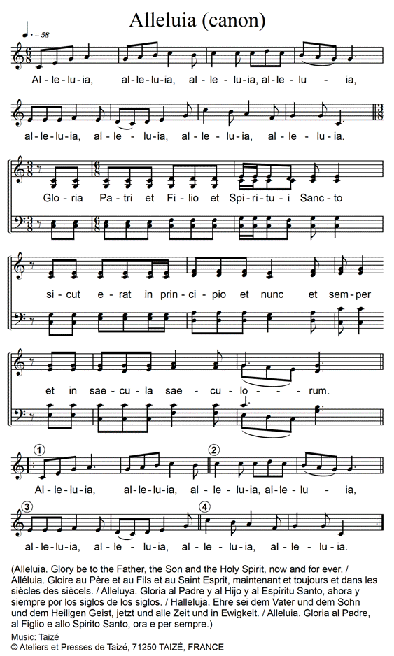 Alleluia (canon) – with Latin doxology