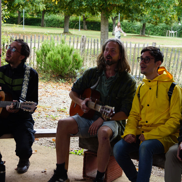 Young people in Reflection Week 2025 playing guitar at cadole